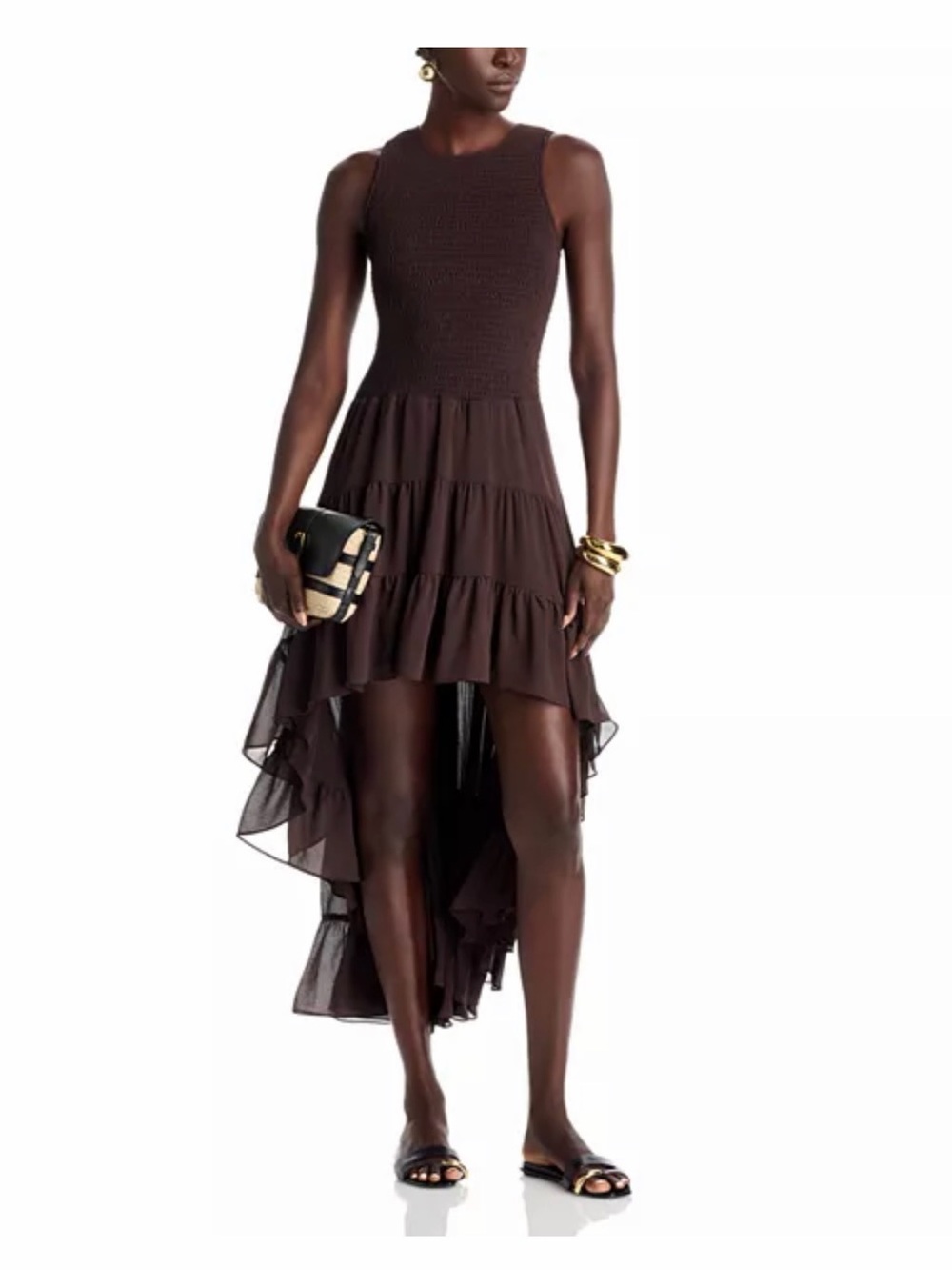 MICHAEL Michael Kors Smocked High Low Dress
